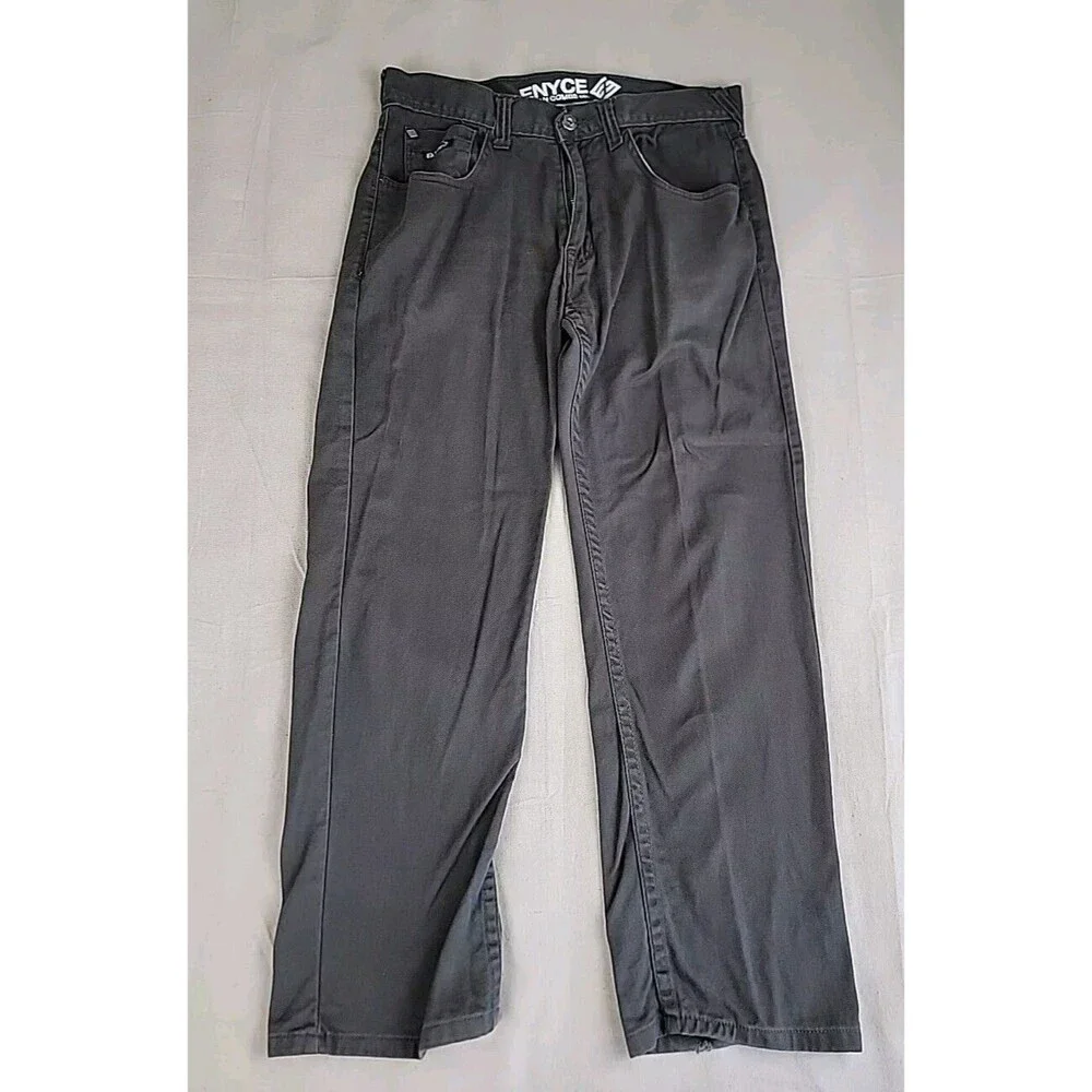 Enyce Jeans Mens 32x29 Straight Black Hip Hop Sean Combs Mid Rise Cotton Logo